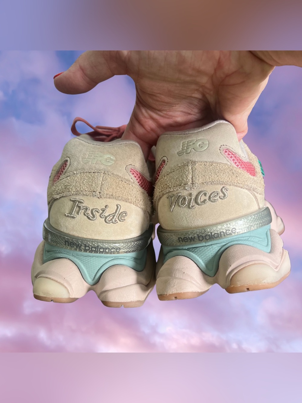 New Balance Pink Tan Chunky Sneakers - Picture 5 of 9
